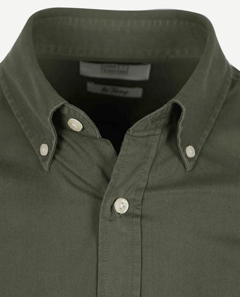 King essentials the tommy overhemd olijfgroen | Regular-fit