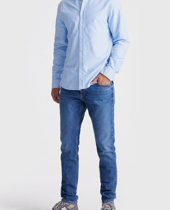 King essentials the tommy Oxford overhemd lichtblauw | Regular-fit