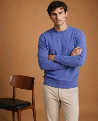 The john pullover merino mid blauw