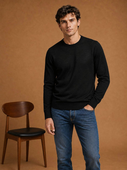 The john pullover merino zwart