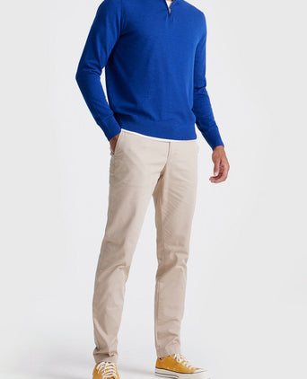 The michael halve rits pull merino royal blauw