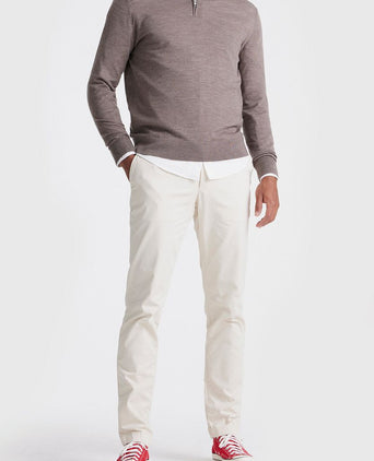 The michael halve rits pull merino bruin