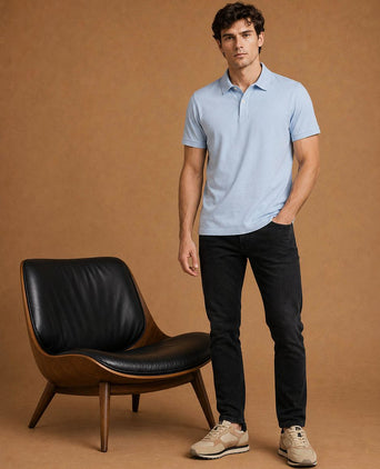 The James poloshirt lichtblauw