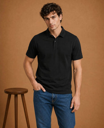 The James poloshirt zwart