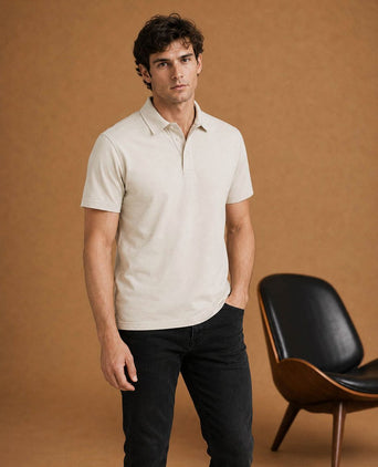 The James poloshirt ecru
