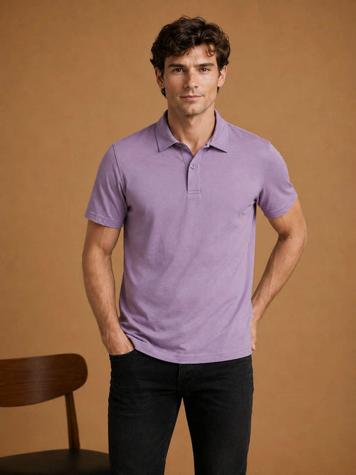 The James poloshirt paars