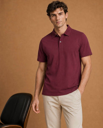 The James poloshirt burgundy