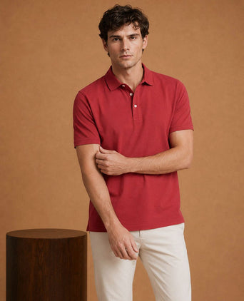 The James poloshirt rood