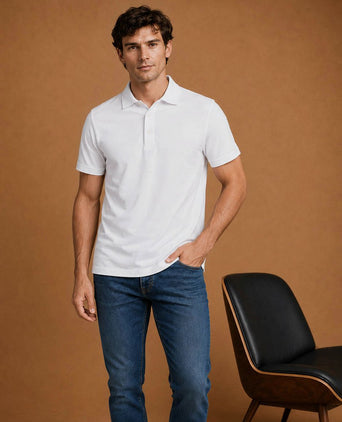 The James poloshirt wit