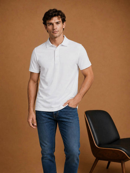 The James poloshirt wit