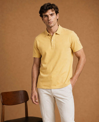The James poloshirt geel