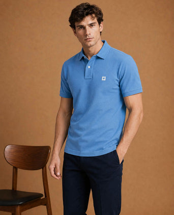 The rene poloshirt mid blauw