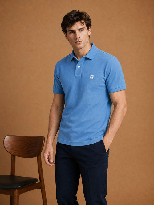 The rene poloshirt mid blauw