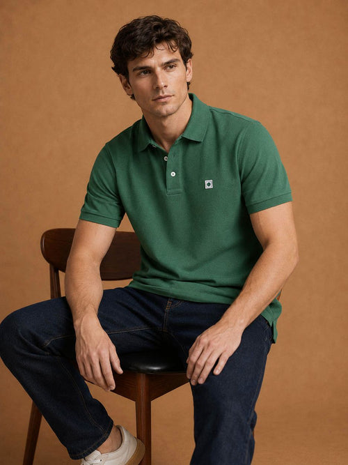 The rene poloshirt mid groen