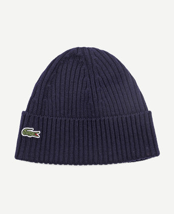Knitted muts wol donkerblauw