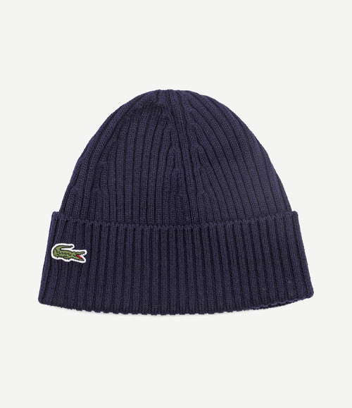 Knitted muts wol donkerblauw