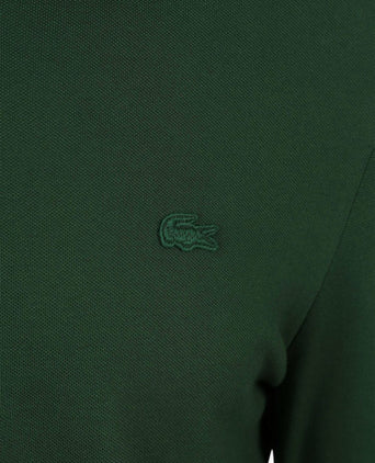 Longsleeve poloshirt piqué donkergroen