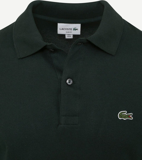 Lacoste poloshirt lange mouwen donkergroen | Slim-fit