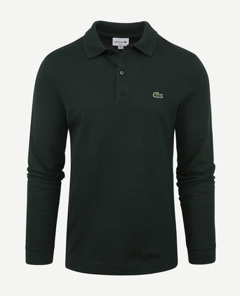 Lacoste poloshirt lange mouwen donkergroen | Slim-fit