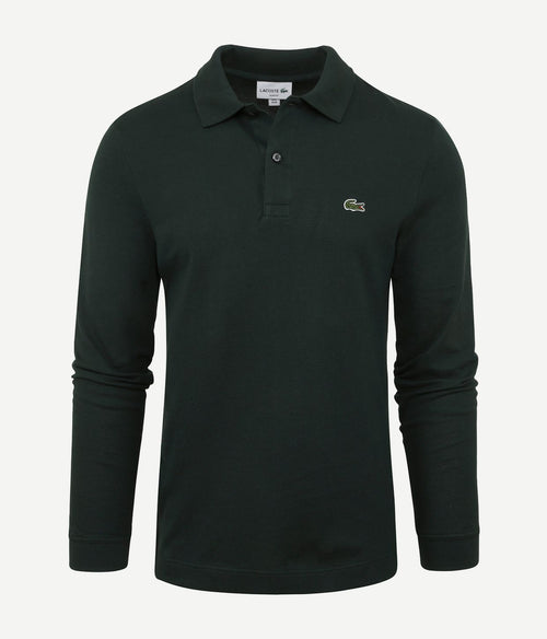 Lacoste poloshirt lange mouwen donkergroen | Slim-fit