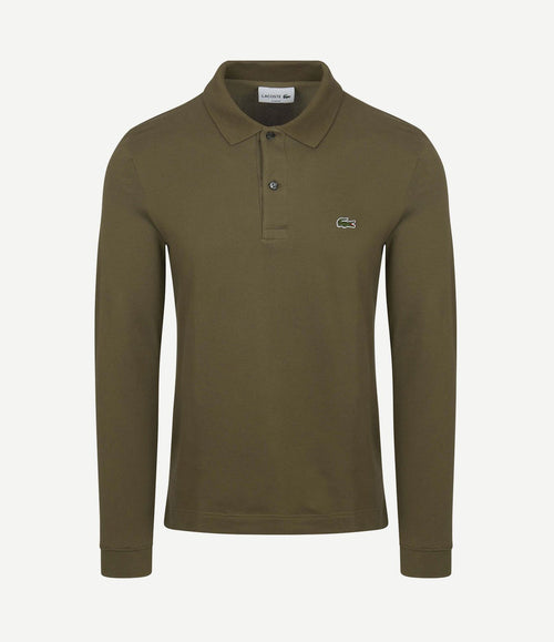 Poloshirt lange mouwen donkergroen