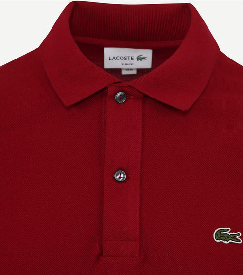 Lacoste poloshirt pique bordeaux | Slim-fit