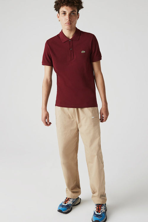Lacoste poloshirt pique bordeaux | Slim-fit