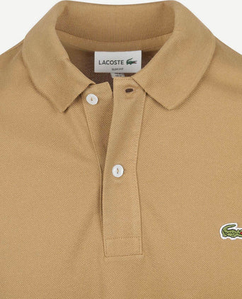 Lacoste poloshirt piqué bruin | Slim-fit