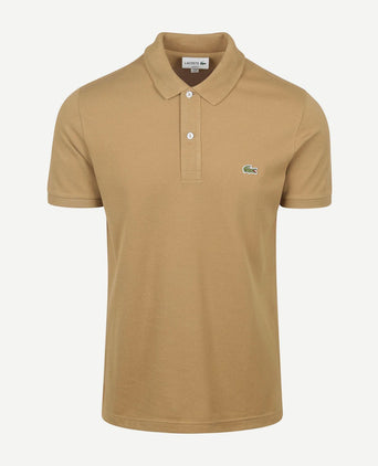 Lacoste poloshirt piqué bruin | Slim-fit