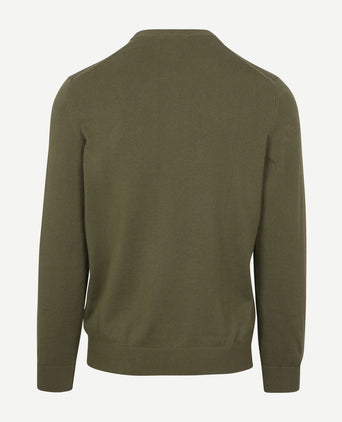 Lacoste sweater crewneck olive | Regular-fit