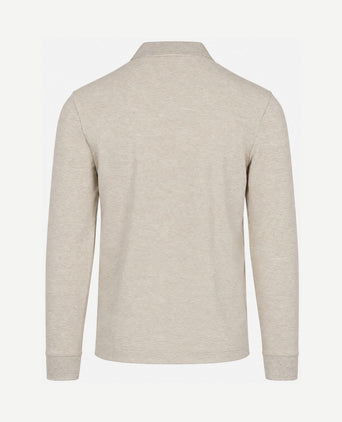 Longsleeve poloshirt piqué offwhite