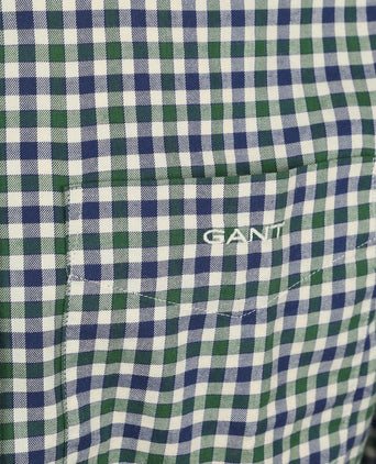 Gant casual overhemd twill ruit groen | Regular-fit