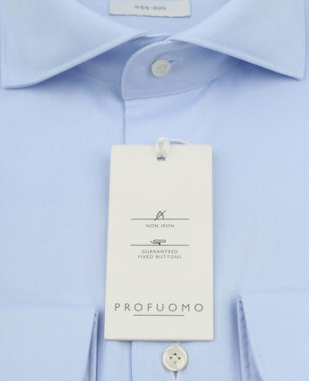 Profuomo twill overhemd extra lange mouwen lichtblauw | Slim-fit