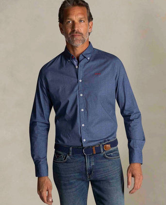 NZA shirt James oban poplin blauw | Regular-fit