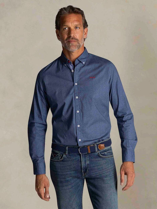 NZA shirt James oban poplin blauw | Regular-fit