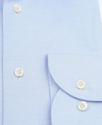 Profuomo knitted overhemd lichtblauw | Slim-fit