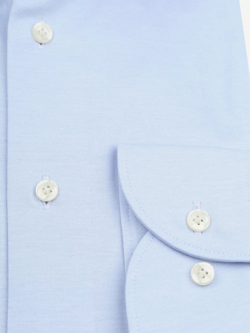 Profuomo knitted overhemd lichtblauw | Slim-fit