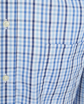 Extra lange mouwen overhemd ruit blauw