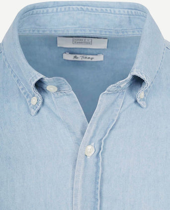 The tommy denim overhemd chambray lichtblauw