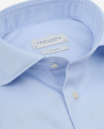 Profuomo twill overhemd lichtblauw | Slim-fit