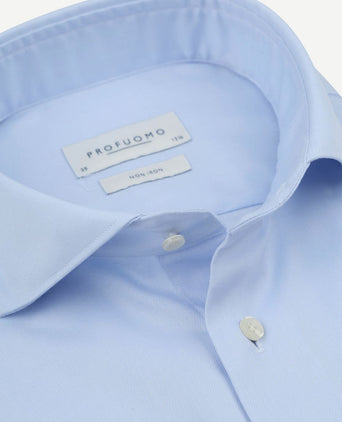 Twill overhemd extra lange mouwen lichtblauw