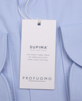 Twill overhemd supima cotton lichtblauw