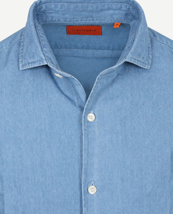 Overhemd denim lichtblauw