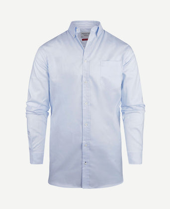 Overhemd twill extra lange mouw lichtblauw