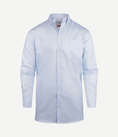 Overhemd twill extra lange mouw lichtblauw