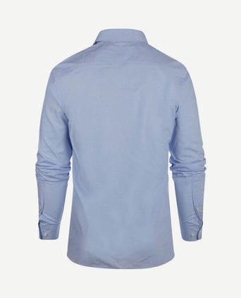 Overhemd slim-fit ruit lichtblauw