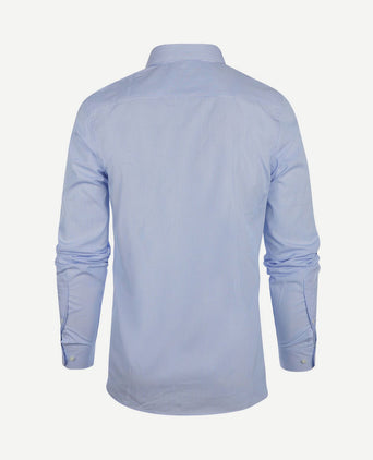 Overhemd slim-fit streep lichtblauw