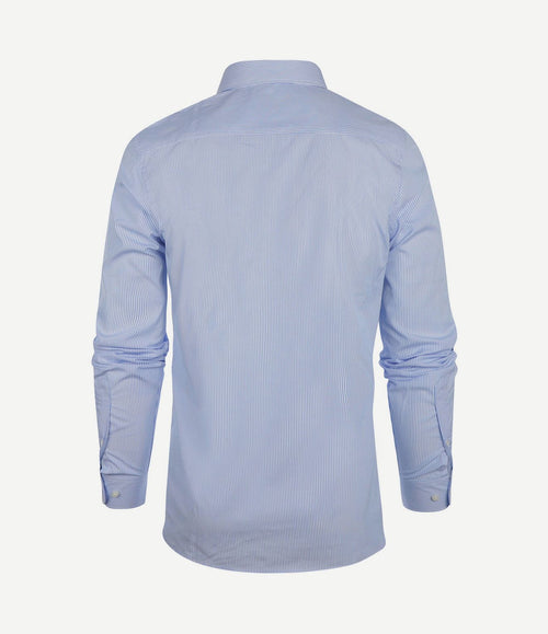 Overhemd slim-fit streep lichtblauw