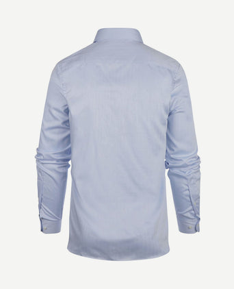 Overhemd slim-fit herringbone lichtblauw