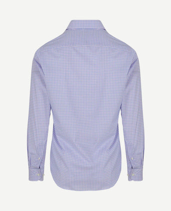 Overhemd ruiten blauw roze